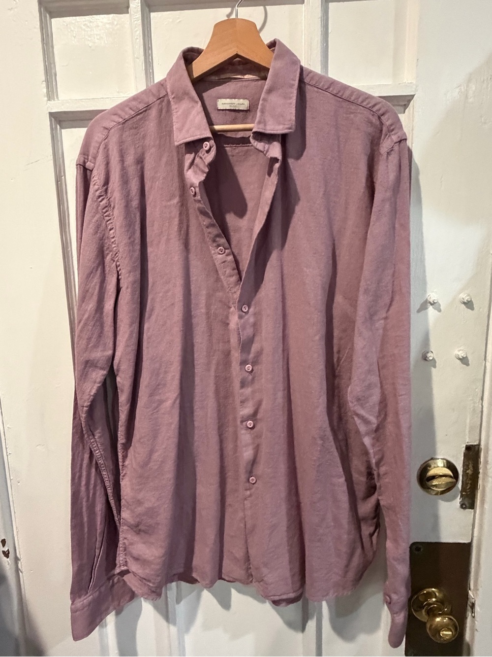 Men's Lavender Casual Button-Down Shirt